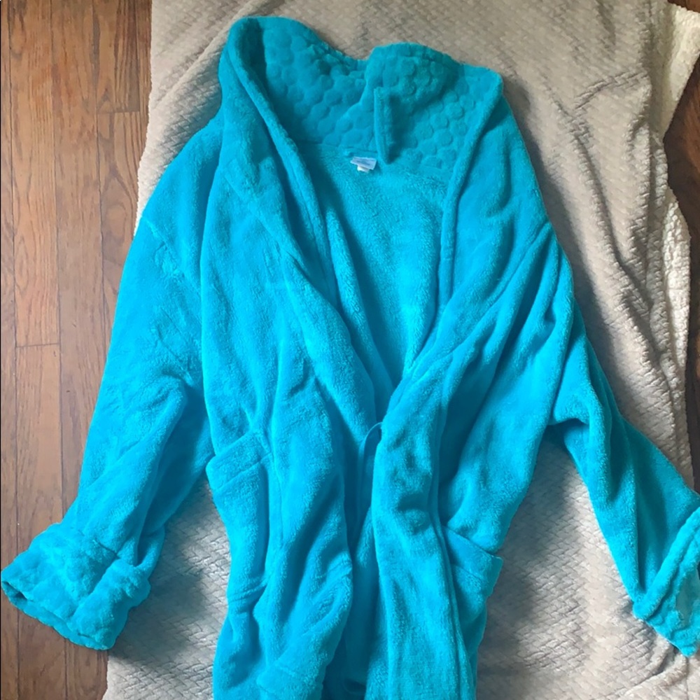 Blue shower robe